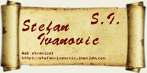 Stefan Ivanović vizit kartica